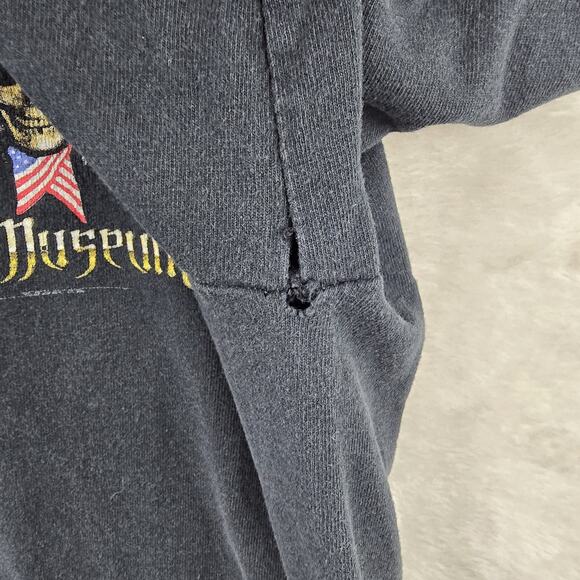 Palm Springs Air Museum Shirt Mens Medium Black Vintage Skull Grunge - Picture 6 of 8